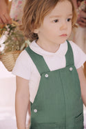Green Baby Linen Overalls