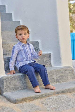 Blue Baby Multi Stripe Shirt