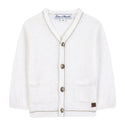 White Baby Green Trim Cardigan