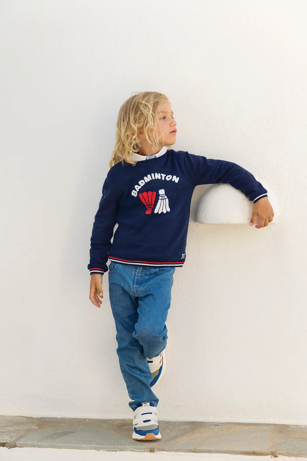 Navy Big Boys Badminton Sweater