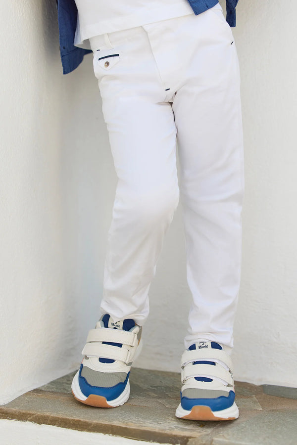 White Big Boys Classic Pant