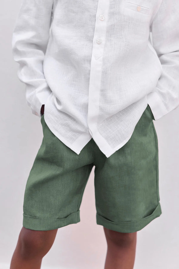 Green Classic Linen Short