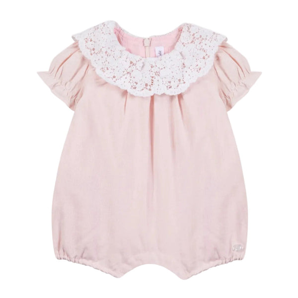 Pearl Pink Vintage Crochet Collar Bubble