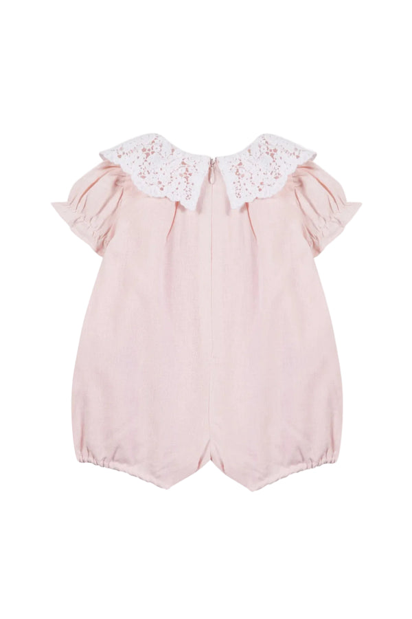 Pearl Pink Vintage Crochet Collar Bubble