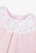 Pearl Pink Vintage Crochet Collar Bubble