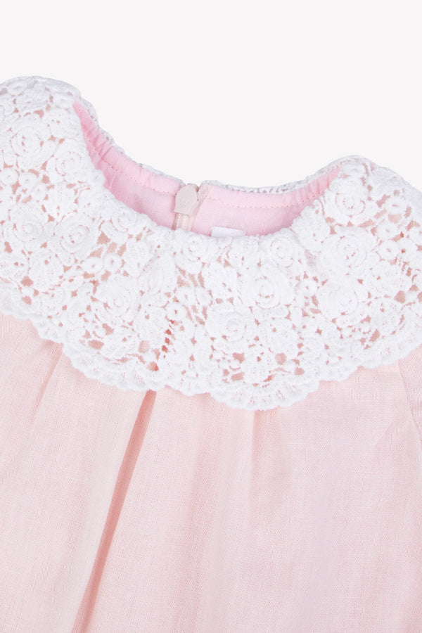 Pearl Pink Vintage Crochet Collar Bubble