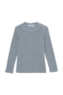 Grey Scallop Mockneck