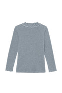 Grey Scallop Mockneck