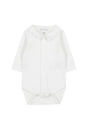 White with Light Blue Teddy Embroidered Onesie