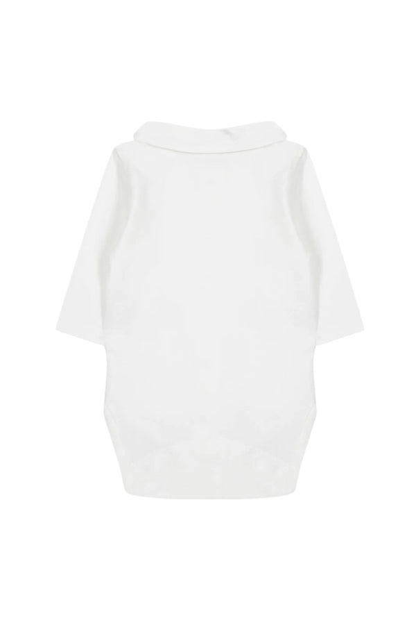 White with Light Blue Teddy Embroidered Onesie