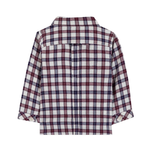 Baby Navy and Bordeaux Check Shirt