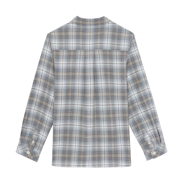 Boys Grey Beige Plaid Shirt
