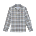 Boys Grey Beige Plaid Shirt