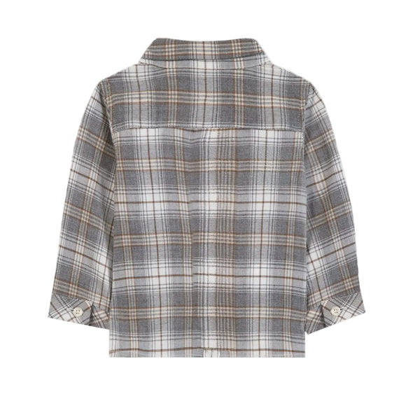 Baby Grey Beige Plaid Shirt