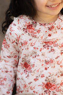 Taupe and Pink Floral Blouse