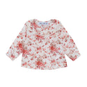 Taupe and Pink Floral Blouse