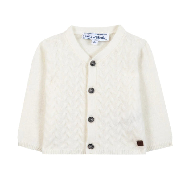 Baby Ivory Knit Cardigan