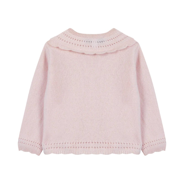 Pink Scallop Cashmere Cardigan