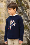 Navy Chevalier Knit Sweater