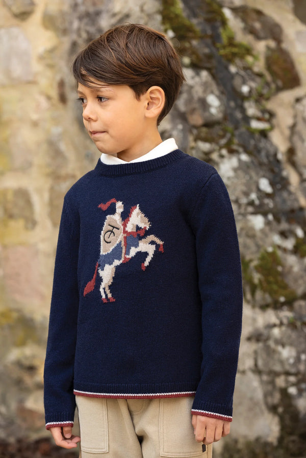 Navy Chevalier Knit Sweater