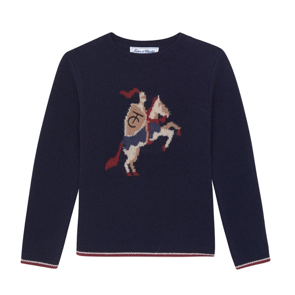 Navy Chevalier Knit Sweater