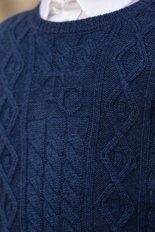 Boys Navy Cableknit TC Sweater