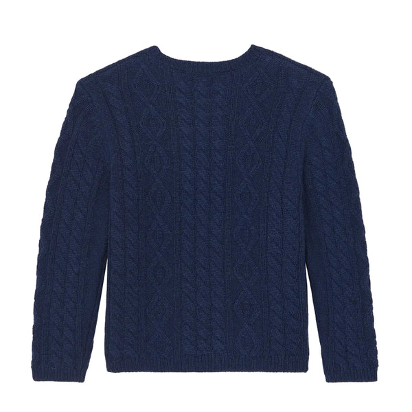 Boys Navy Cableknit TC Sweater