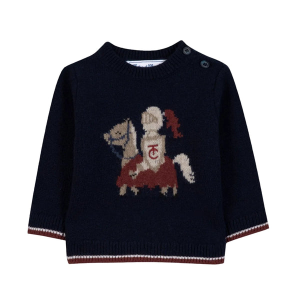 Baby Navy Chevalier Knit Sweater