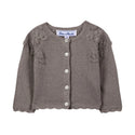 Taupe Flower Applique Cardigan