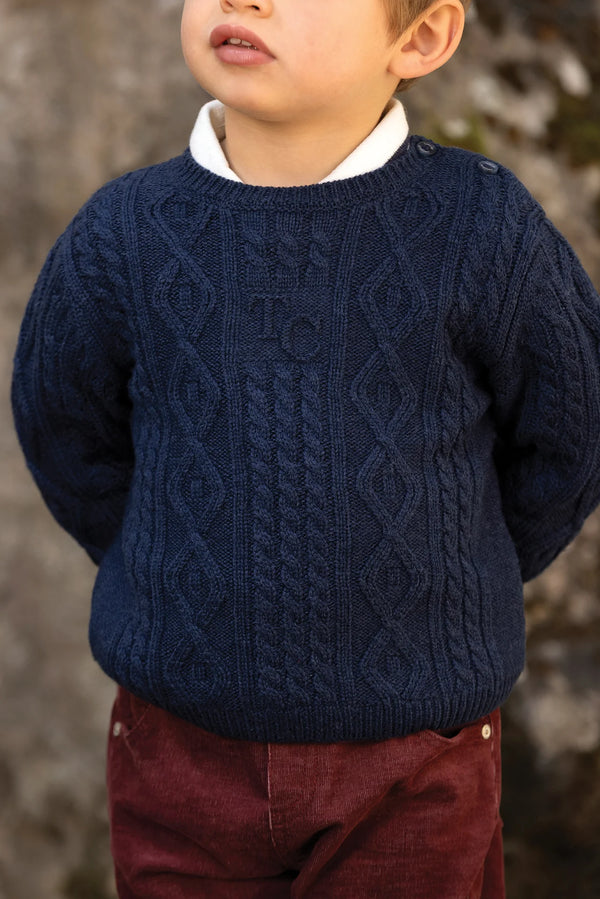 Baby Navy Cableknit TC Sweater