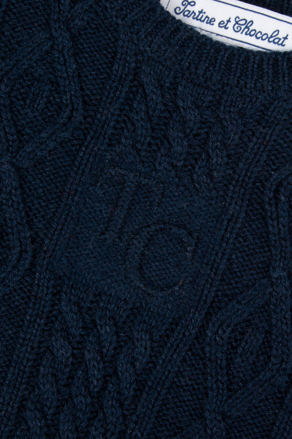 Baby Navy Cableknit TC Sweater