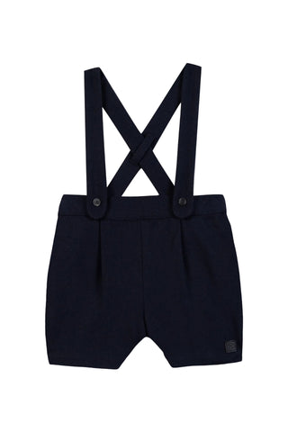 Navy Flannel Short Overalls