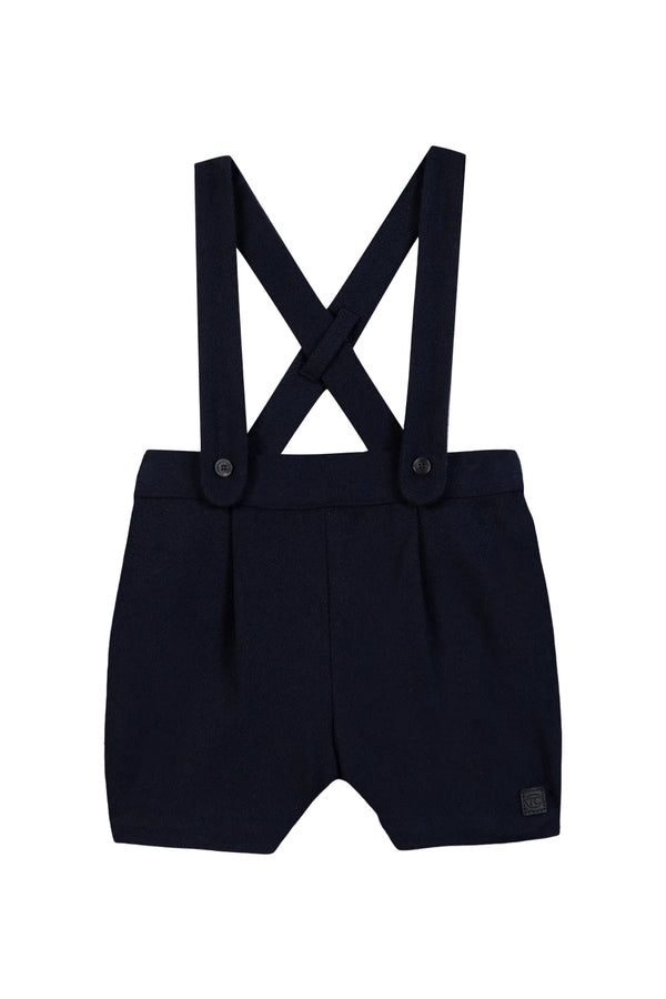Navy Flannel Short Overalls