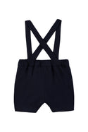 Navy Flannel Short Overalls