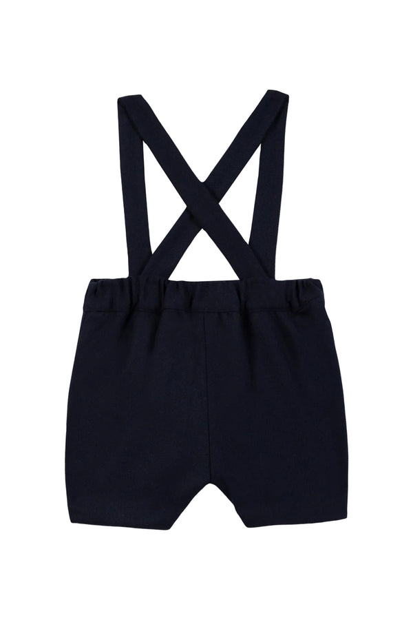 Navy Flannel Short Overalls