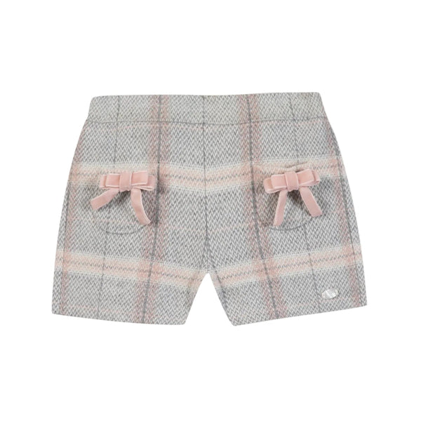 Baby Grey Pink Plaid Short