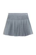 Grey Pleated Smocked Skirt