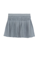 Grey Pleated Smocked Skirt