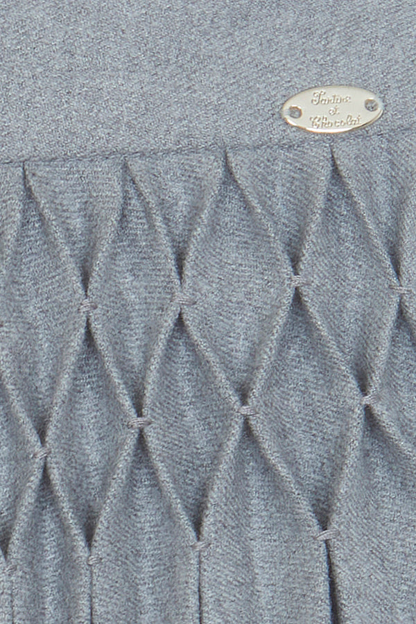 Grey Pleated Smocked Skirt