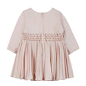 Pink Pleated Smocked Detail Dress