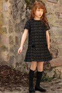 Black Shimmer Tweed Dress