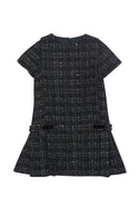 Black Shimmer Tweed Dress