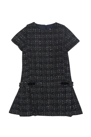 Black Shimmer Tweed Dress