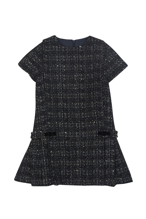 Black Shimmer Tweed Dress