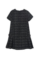 Black Shimmer Tweed Dress