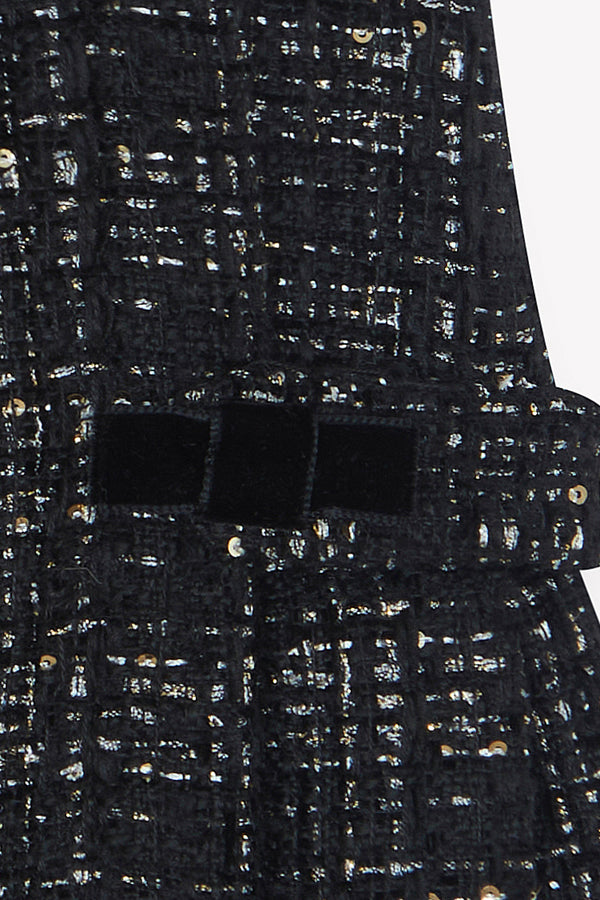 Black Shimmer Tweed Dress