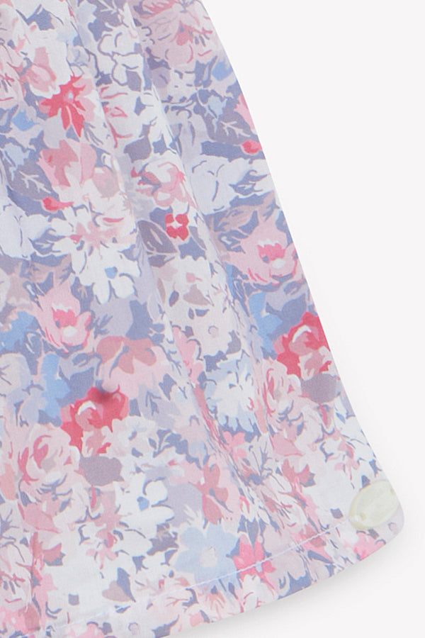 Pink and Grey Floral Smocked Dress