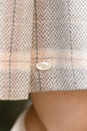 Grey Pink Plaid Bow Jumper