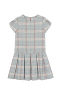 Grey Pink Plaid Dropwaist Dress