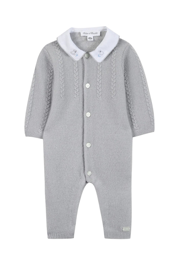 Grey Cableknit Long Romper